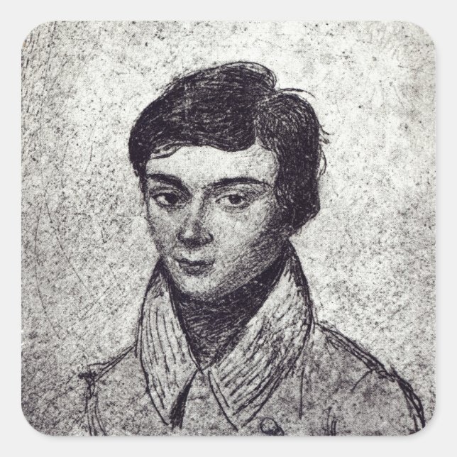 Portrait of Evariste Galois Square Sticker (Front)