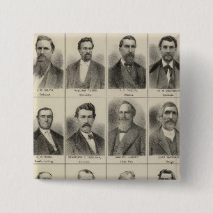 Portrait of Farmer Frank Meachum, Minnesota 15 Cm Square Badge