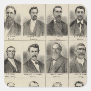 Portrait of Farmer Frank Meachum, Minnesota Square Sticker
