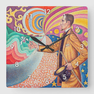 Portrait of Felix Feneon, Signac Square Wall Clock