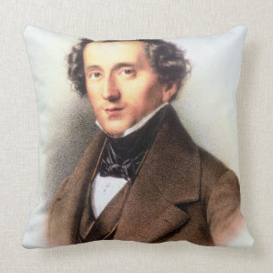 Portrait of Felix Mendelssohn (1809-47) (litho) Cushion