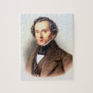 Portrait of Felix Mendelssohn (1809-47) (litho) Jigsaw Puzzle