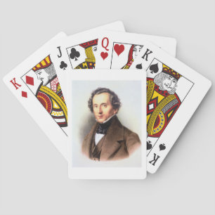 Portrait of Felix Mendelssohn (1809-47) (litho) Playing Cards