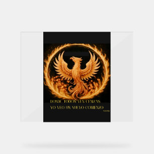 Portrait of Fenix and Motivating Phrase Acrylic Sign