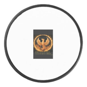 Portrait of Fenix and Motivating Phrase Hockey Puck