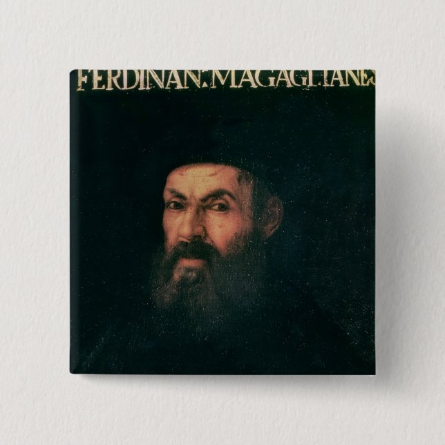 Portrait of Ferdinand Magellan 15 Cm Square Badge (Front)