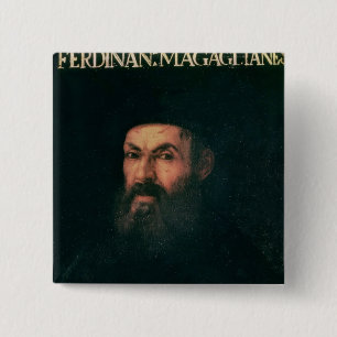 Portrait of Ferdinand Magellan 15 Cm Square Badge