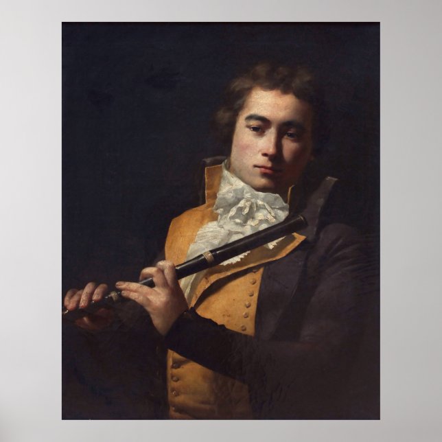 Portrait of Flautist Devienne Poster (Front)