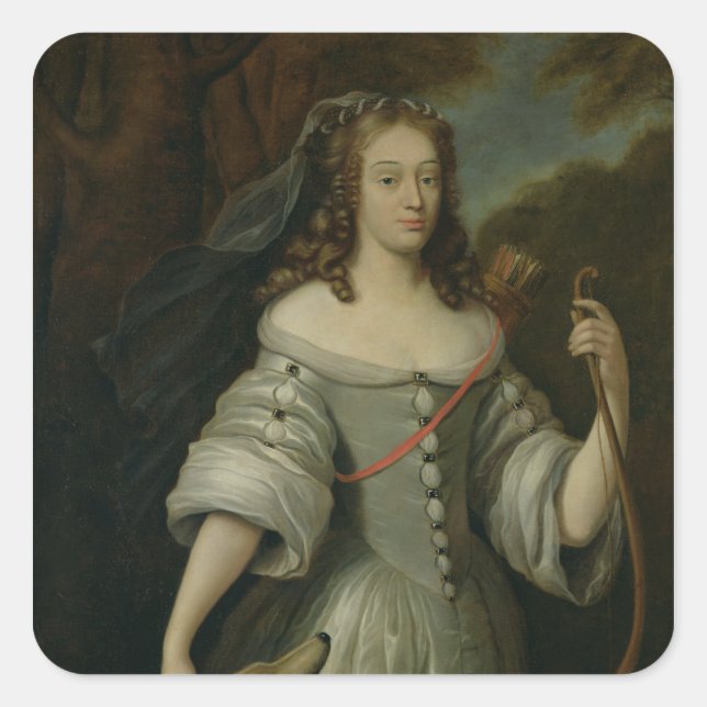 Portrait of Francoise Louise de la Baume Square Sticker (Front)