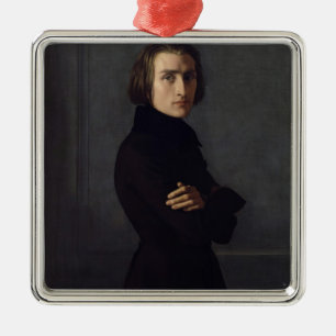 Portrait of Franz Liszt 1839 Metal Tree Decoration