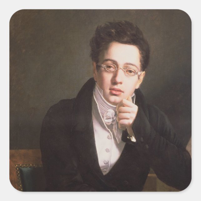 Portrait of Franz Schubert , Austrian composer Square Sticker (Front)