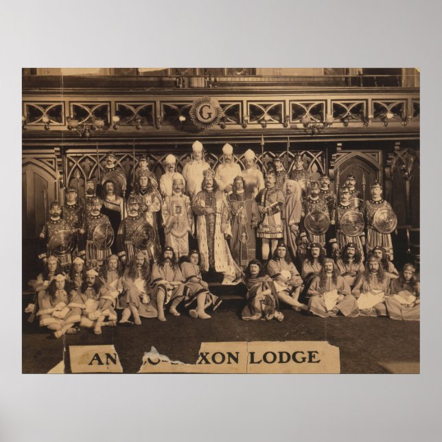 Portrait of Freemasons of the Anglo-Saxon Lodge Poster (Front)