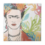 Portrait of Frida Kahlo Ceramic Tile<br><div class="desc">Portrait of Frida Kahlo by June Erica Vess</div>