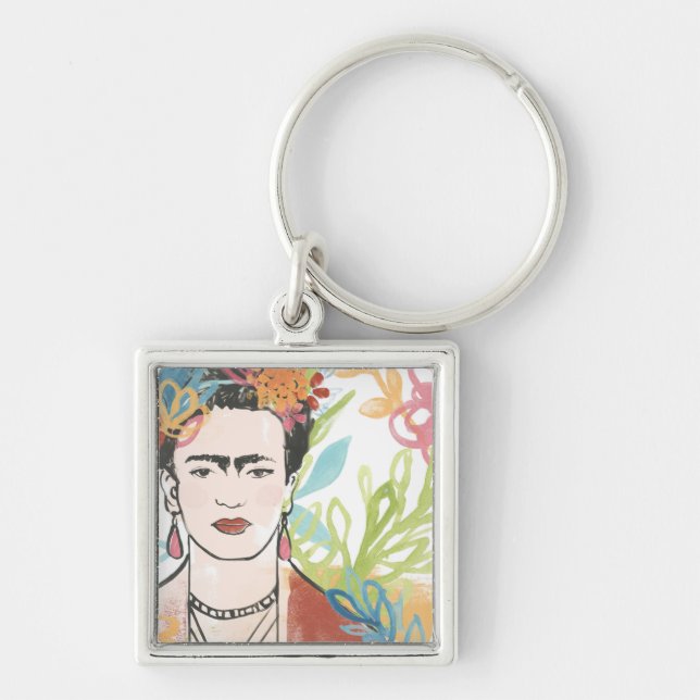 Portrait of Frida Kahlo Key Ring (Front)