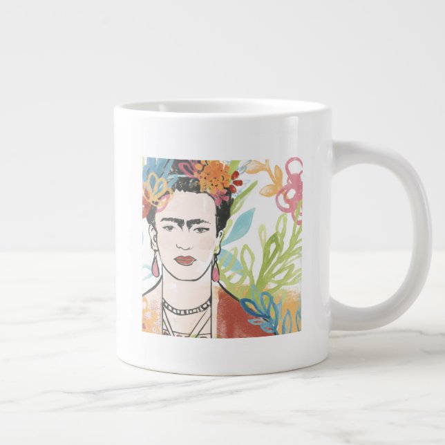 Portrait of Frida Kahlo Large Coffee Mug (Right)
