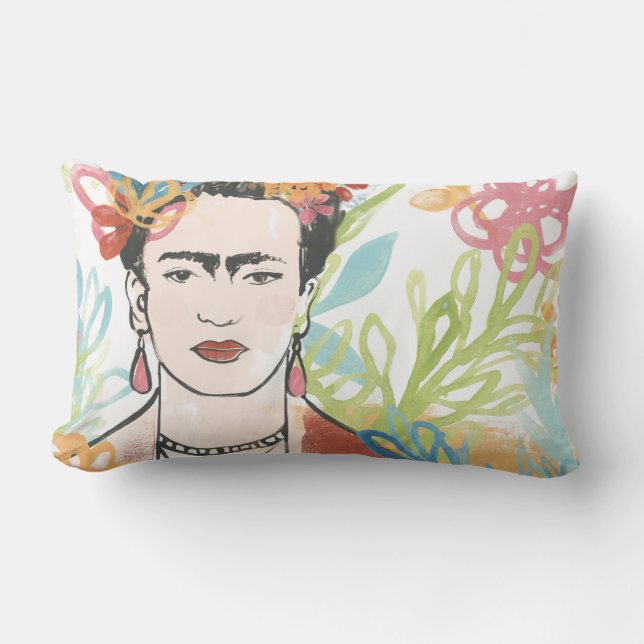 Portrait of Frida Kahlo Lumbar Cushion (Front)