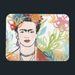 Portrait of Frida Kahlo Magnet<br><div class="desc">Portrait of Frida Kahlo by June Erica Vess</div>