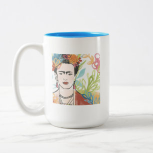 Portrait of Frida Kahlo Two-Tone Coffee Mug
