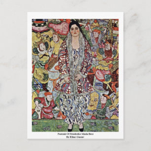 Portrait Of Friederike Maria Beer By Klimt Gustav Postcard