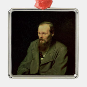 Portrait of Fyodor Dostoyevsky 1872 Metal Ornament