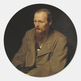 Portrait of Fyodor Dostoyevsky by Vasily Perov Classic Round Sticker