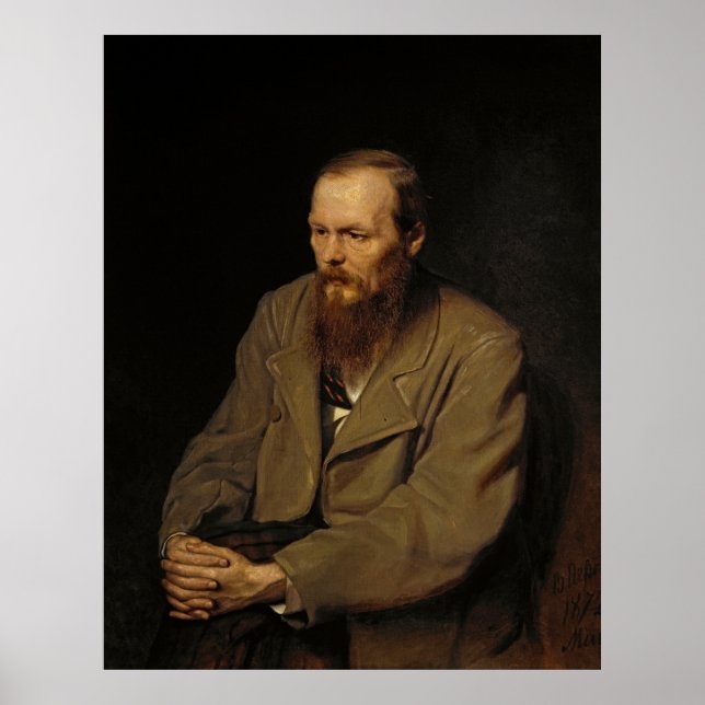 Portrait of Fyodor Dostoyevsky by Vasily Perov Poster (Front)