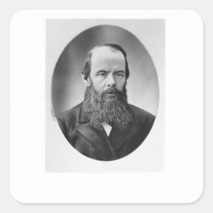 Portrait of Fyodor Mikhailovich Dostoyevsky Square Sticker