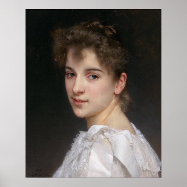 Portrait of Gabrielle Cot Bouguereau Canvas Poster (Front)