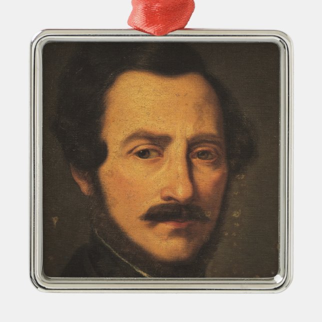 Portrait of Gaetano Donizetti Metal Tree Decoration (Front)