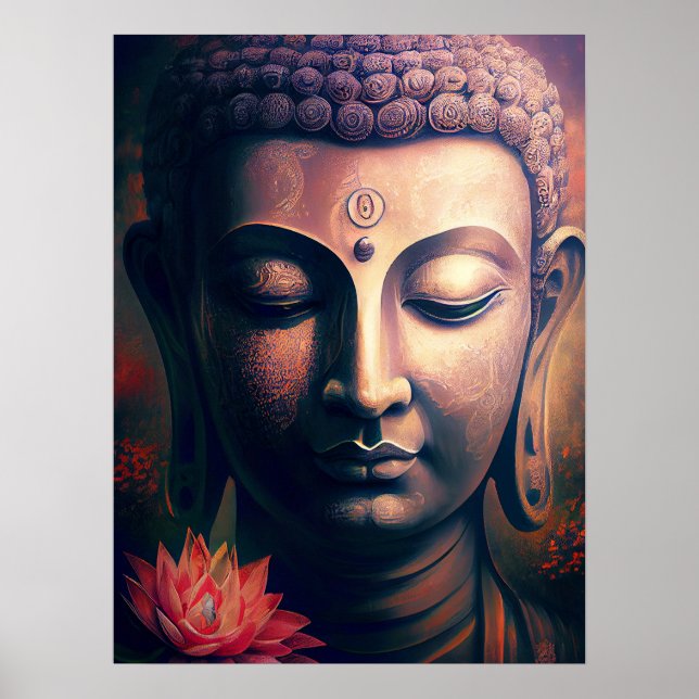 Portrait of Gautam Buddha Art Poster (Front)