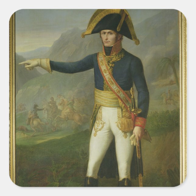 Portrait of General Charles Victor Square Sticker (Front)