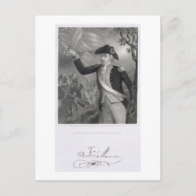 Portrait of General Francis Marion at the Battle o Postcard (Front)