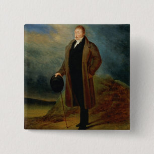 Portrait of General La Fayette in civilian dress, 15 Cm Square Badge