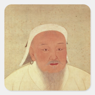 Portrait of Genghis Khan , Mongol Khan Square Sticker