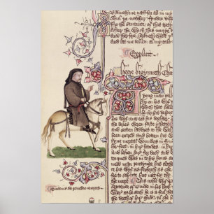 Portrait of Geoffrey Chaucer facsimile from Poster