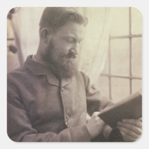 Portrait of George Bernard Shaw (1856-1950) as a Y Square Sticker