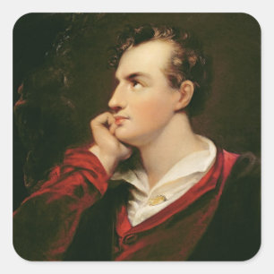 Portrait of George Gordon Byron  6th Baron Square Sticker