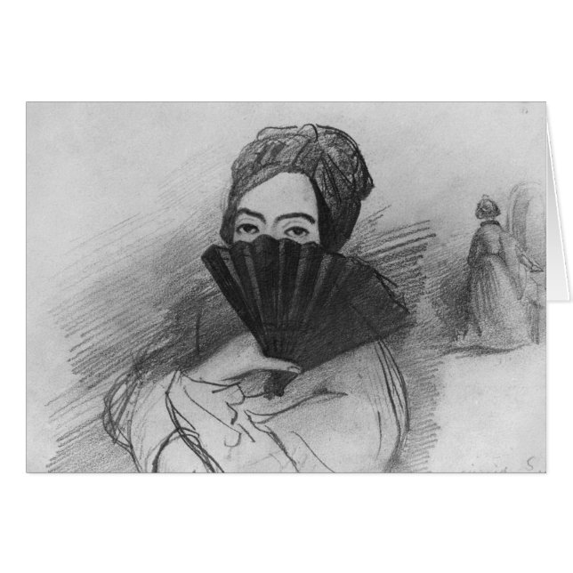 Portrait of George Sand  behind her fan (Front Horizontal)