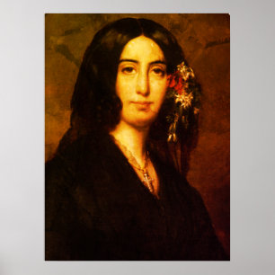 Portrait of George Sand by Auguste Charpentier Poster