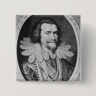 Portrait of George Villiers 15 Cm Square Badge