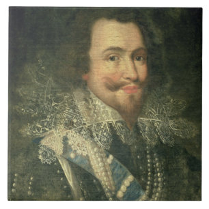 Portrait of George Villiers, 1st Duke of Buckingha Ceramic Tile