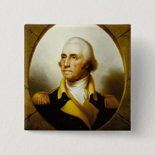 Portrait of George Washington 15 Cm Square Badge