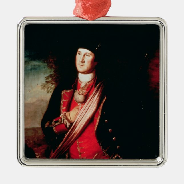 Portrait of George Washington  1772 Metal Tree Decoration (Front)