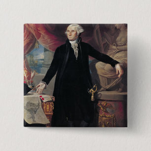 Portrait of George Washington, 1796 15 Cm Square Badge