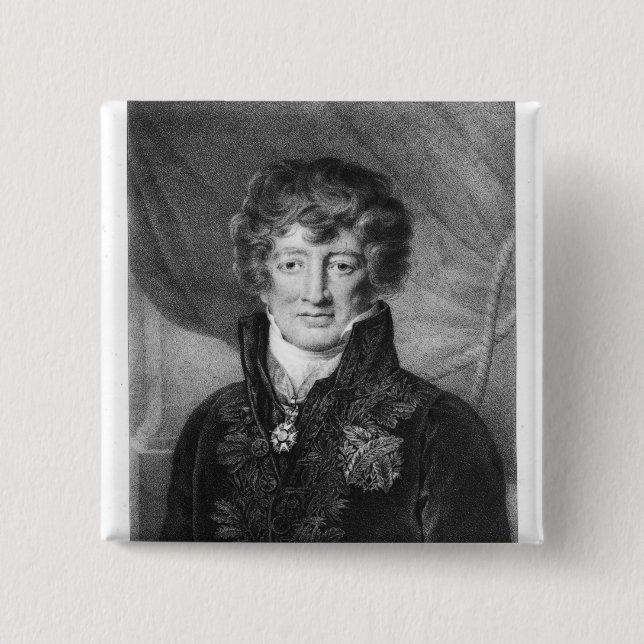 Portrait of Georges Cuvier 15 Cm Square Badge (Front)
