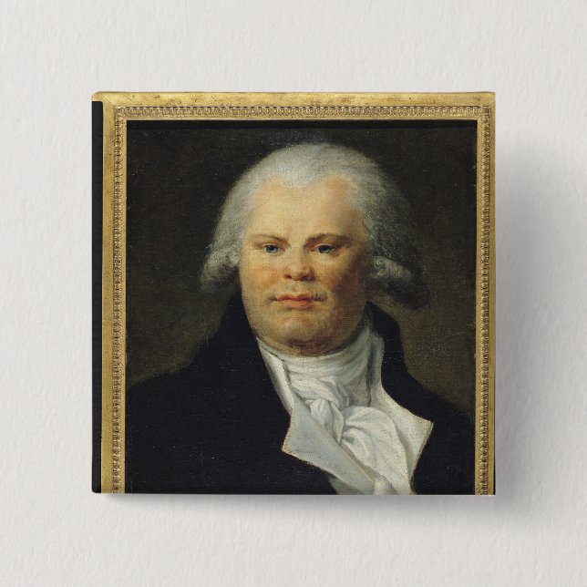 Portrait of Georges Danton 15 Cm Square Badge (Front)