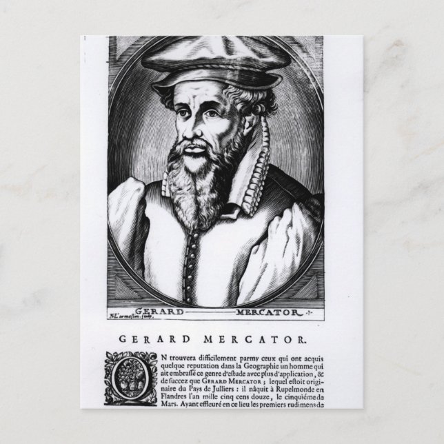 Portrait of Gerard Mercator Postcard (Front)