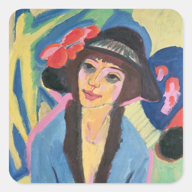 Portrait of Gerda Square Sticker (Front)