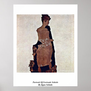 Portrait Of Gertrude Schiele By Egon Schiele Poster