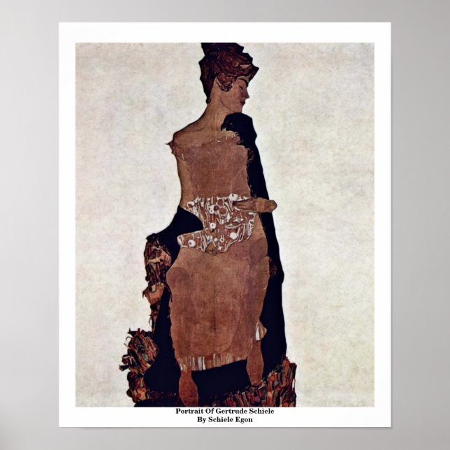 Portrait Of Gertrude Schiele By Schiele Egon Poster (Front)
